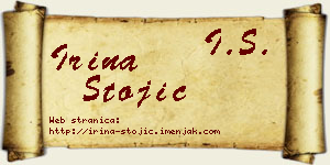 Irina Stojić vizit kartica